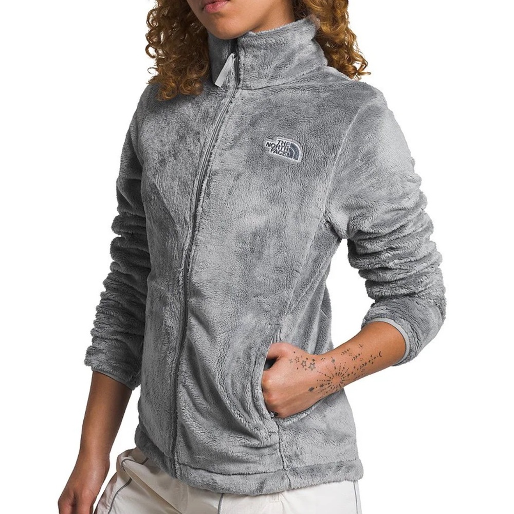 🪩Silver/Grey Fuzzy North Face Jacket